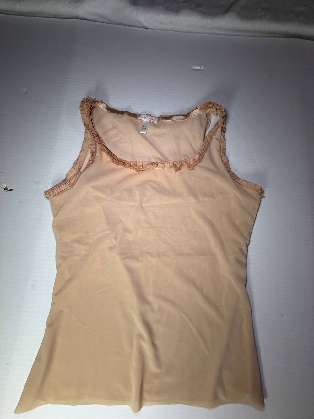 Haute Contour by Spanx Women’s Sleeveless Ruffle Trim Tank Top - nude
